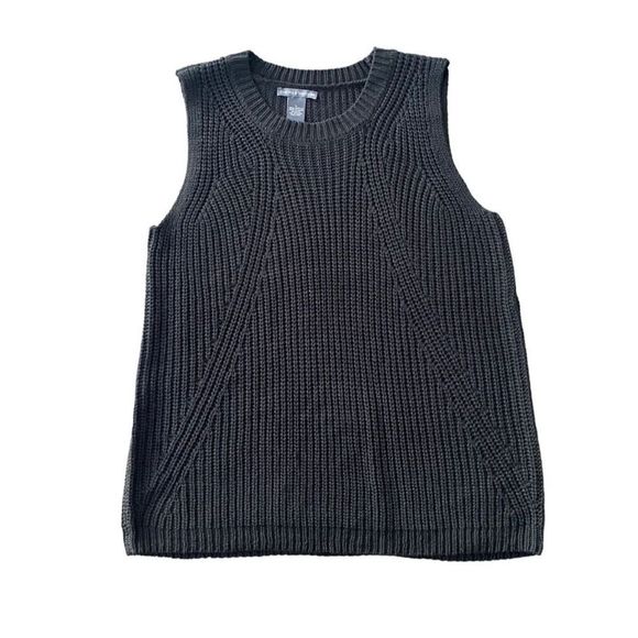 Chelsea & Theodore L black sleeveless sweater pullover scoopneck - Picture 1 of 12